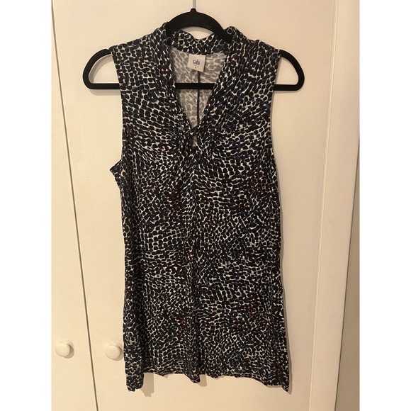 CAbi Bowie Tunic Tank Multi Skin #3242 Blue/Red/Black Sleeveless Top Size Large - Picture 1 of 6